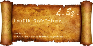Laufik Szíriusz névjegykártya